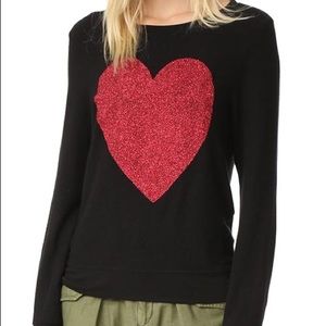 WILDFOX Sparkle Heart Baggy Beach Pullover